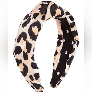 Lele Sadoughi Women's Silk Leopard Knotted Headband, Leopard, Print - NWOT